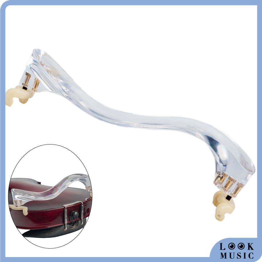 Violin Shoulder Rest - LOOK Adjustable Crystal Transparent 1/2 1/4