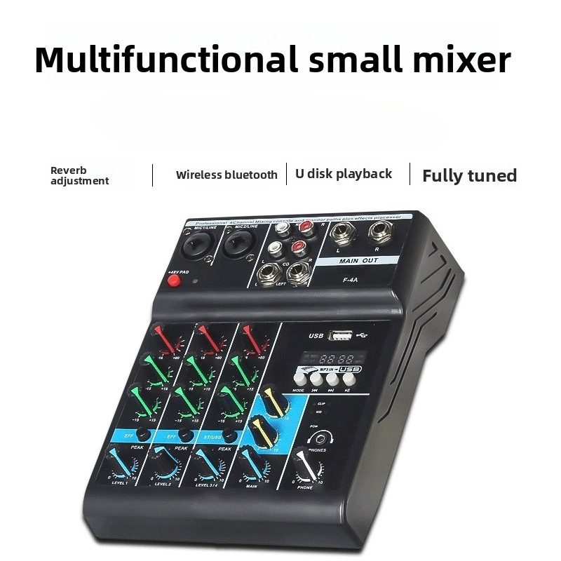 Audio Mixer 4 Channel - Professional 4-Channel Sound Mixer Console Mini
