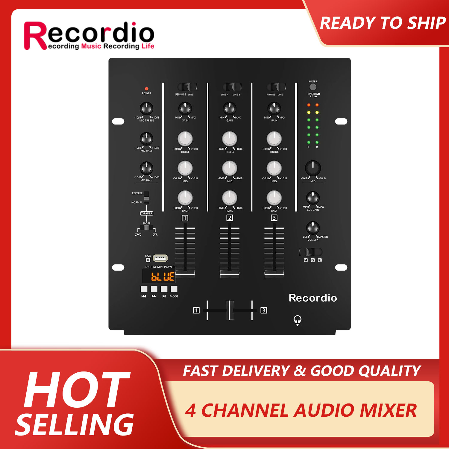 Audio Mixer 4 Channel - GAX-DM4 OEM Professional 4-channel Audio Stereo