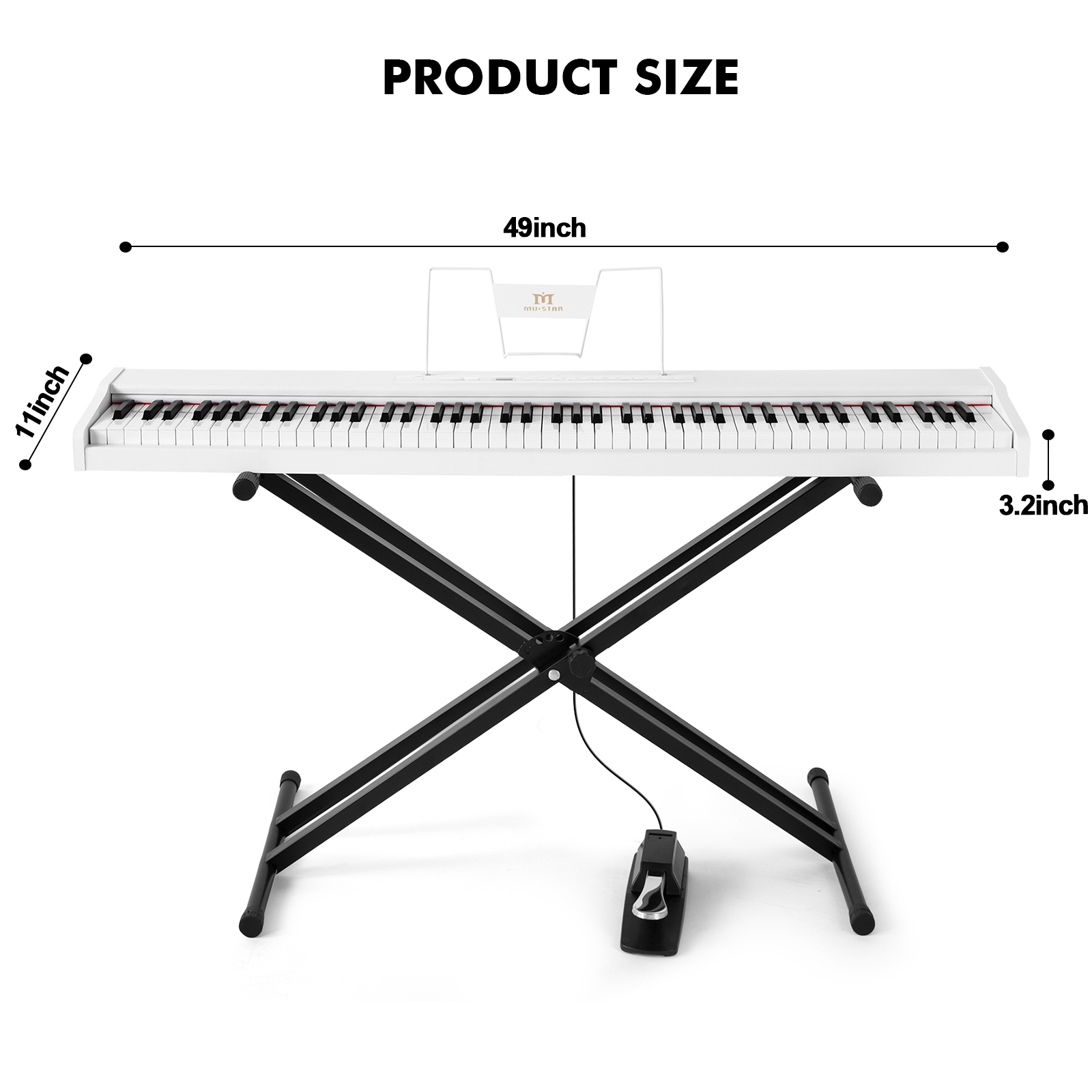MUSTAR 88 Key Piano Keyboard S - Piano Sustain Pedal review and price