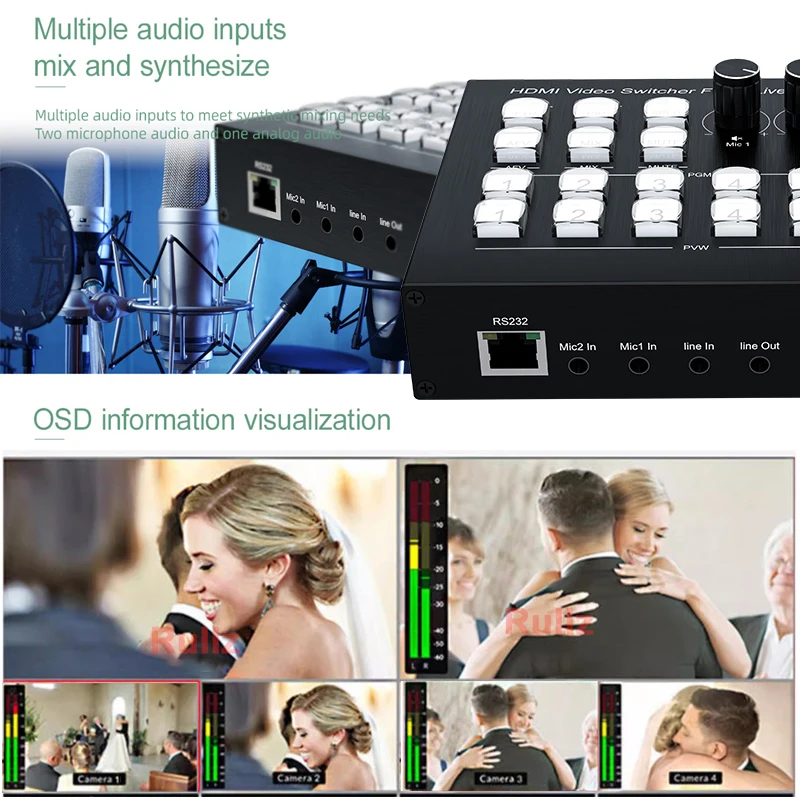 1080P 4 Channel HDMI Video Mix - Audio Mixer 4 Channel review and price