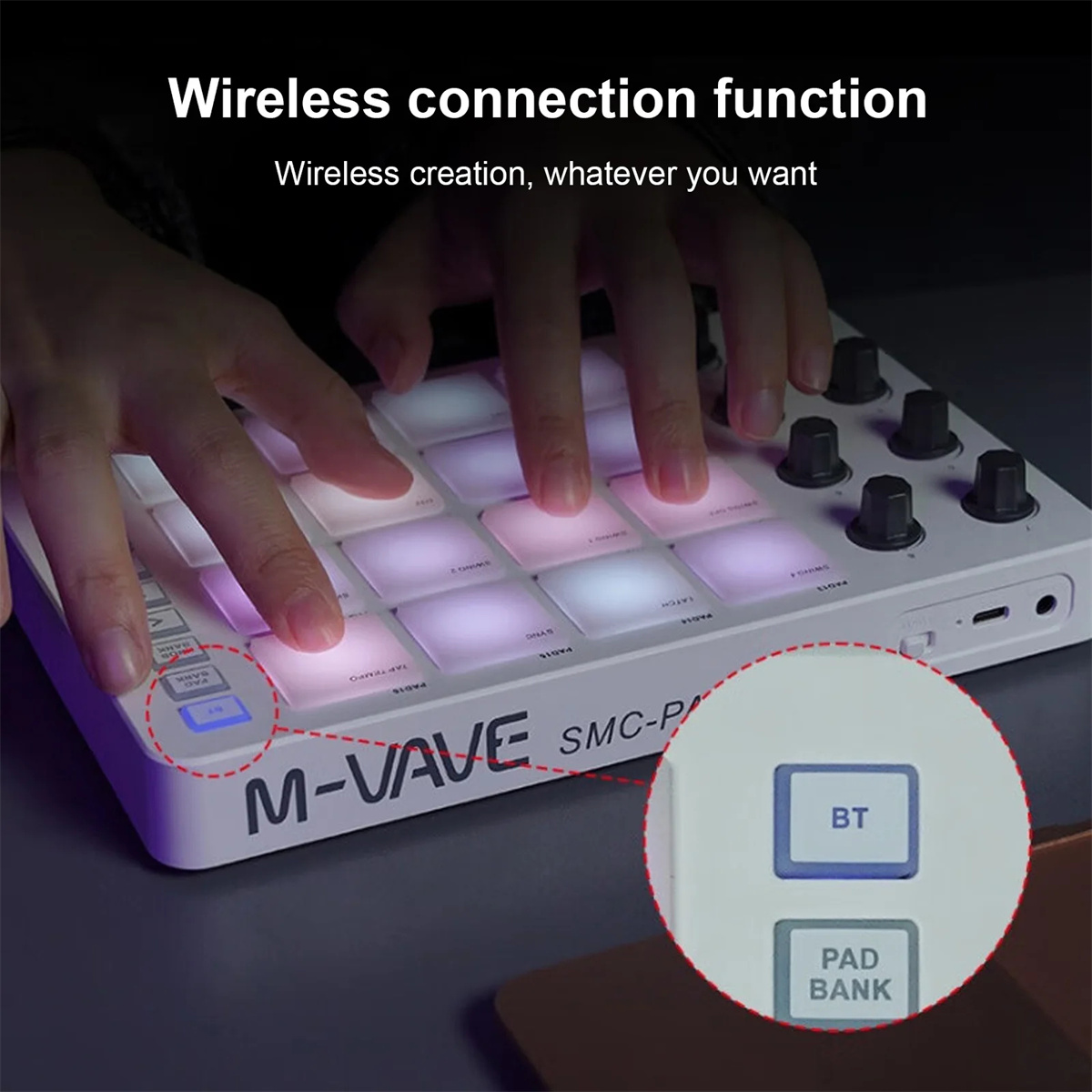 M-VAVE SMC-PAD Wireless MIDI C - Midi Controller Pad review and price