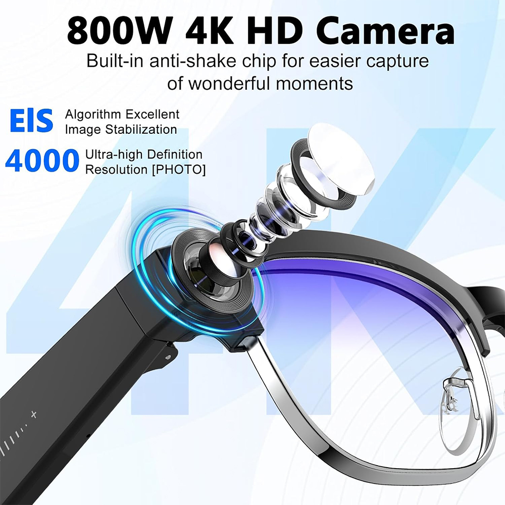 4K Smart AI Glasses 8MP Camera - Audio Music Recording review and price