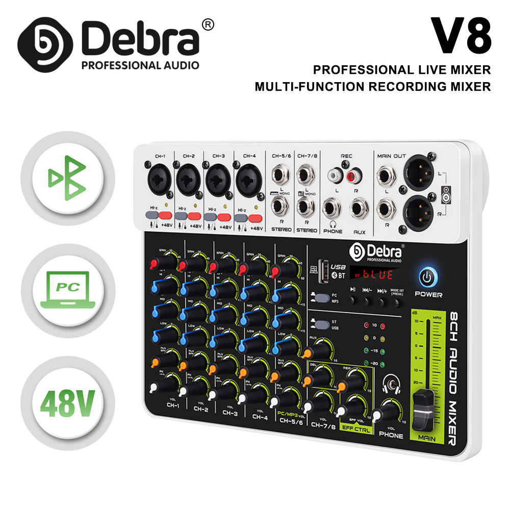 Debra V4/V8 Audio Interface Mi - Audio Mixer 4 Channel review and price