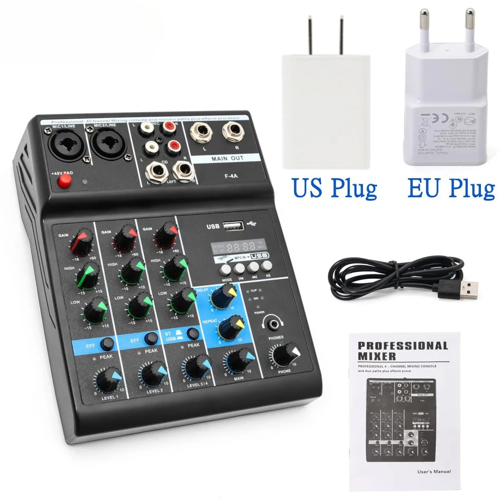Professional 4-Channel Sound M - Audio Mixer 4 Channel review and price