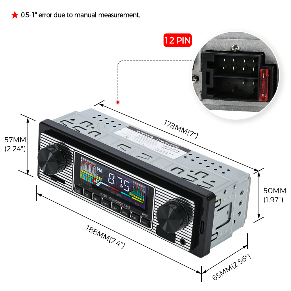 Vintage Car Radio Vehicle Inte - Audio Music Player review and price