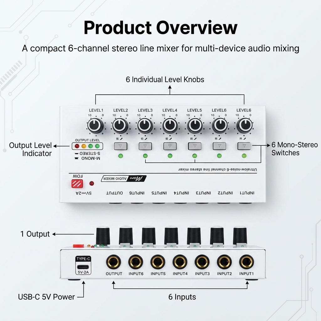 Portable Ultra Low Noise Line  - Audio Mixer 4 Channel review and price