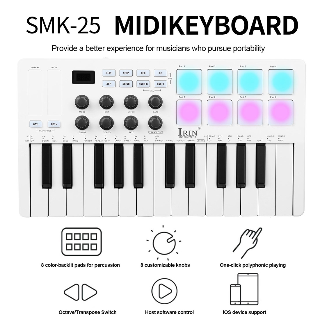 SMK-25  Portable Keyboard MIDI - Midi Controller Pad review and price