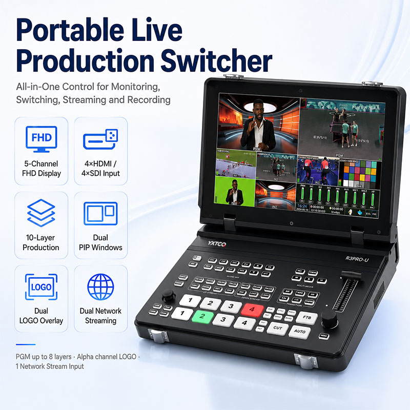 YXTCQ R3PRO-U 4K Live Video Sw - Audio Mixer 4 Channel review and price