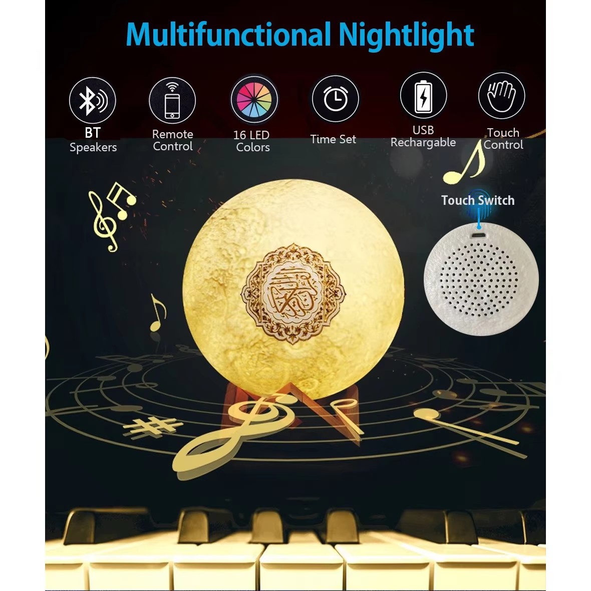 Night Light Wireless Bluetooth - Audio Music Islamic review and price