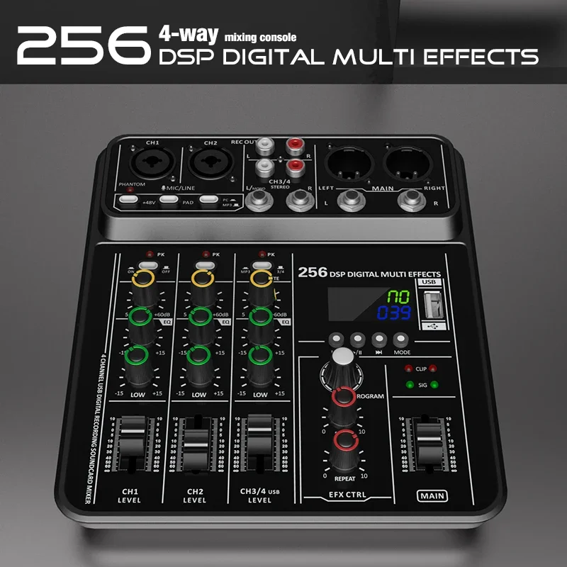 Audio Interface Mixer with Blu - Audio Mixer 4 Channel review and price