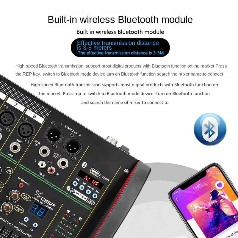 4 / 8-channel mixer DSP reverb - Audio Mixer 4 Channel review and price