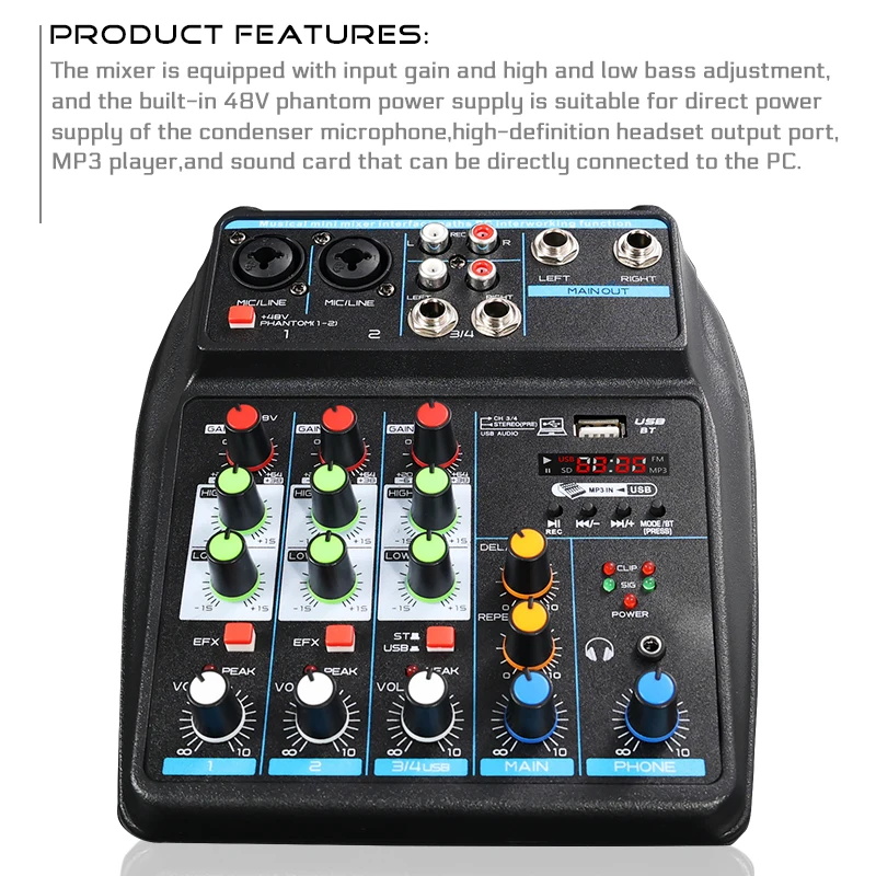 4-Channel Mini USB Audio Mixer - Audio Mixer 4 Channel review and price