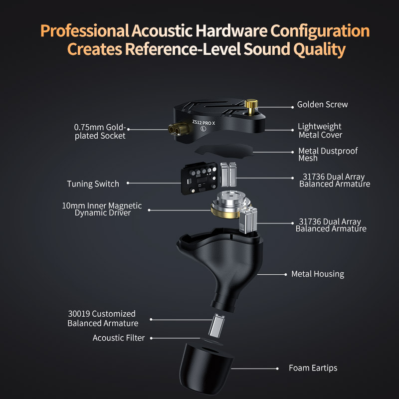 KZ ZS12 PRO X Metal Earphones  - Audio Music Technology review and price